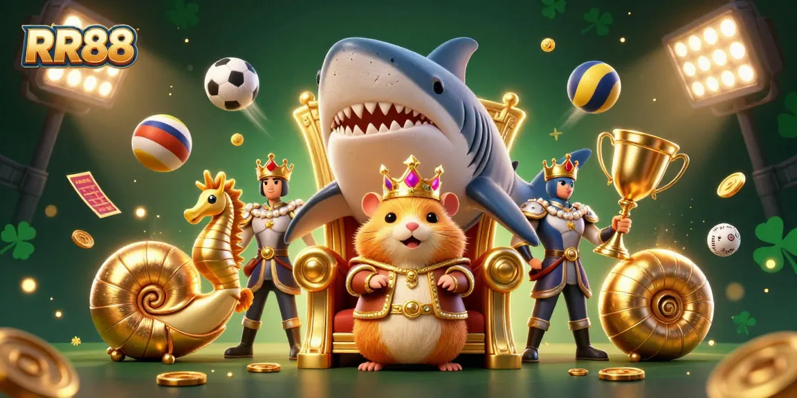 Experience thrilling sports betting excitement with RR88's golden hamster king and dynamic sports elements!