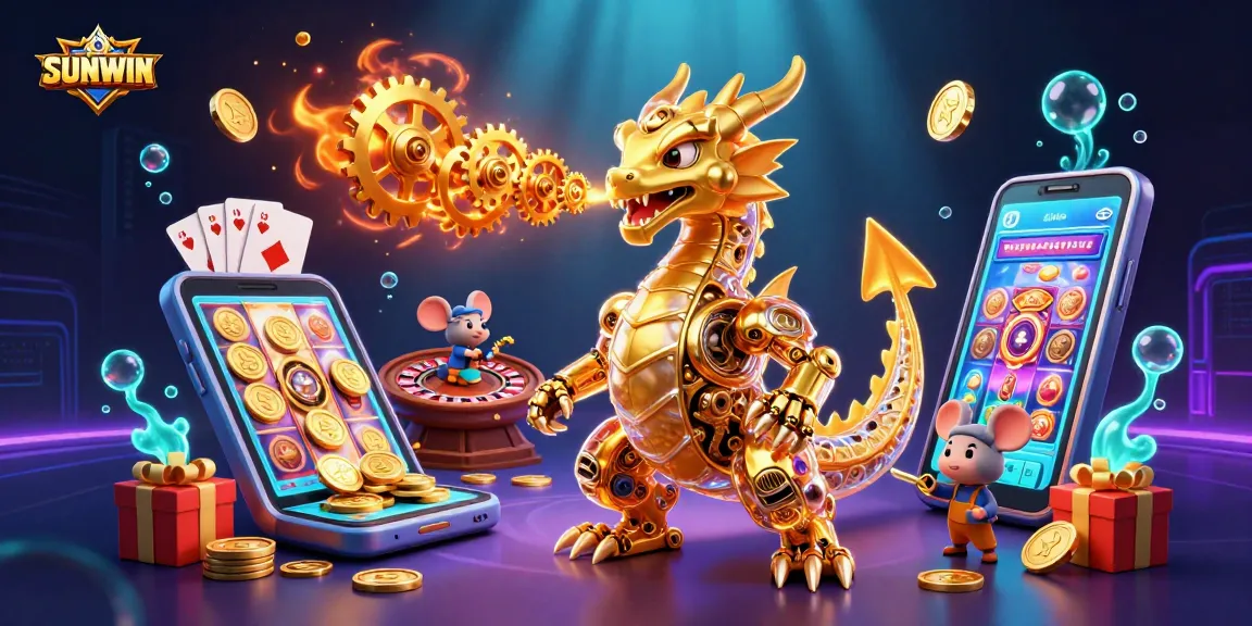 SUNWIN offers thrilling gaming experiences with 3D illustrations showcasing vibrant casino action