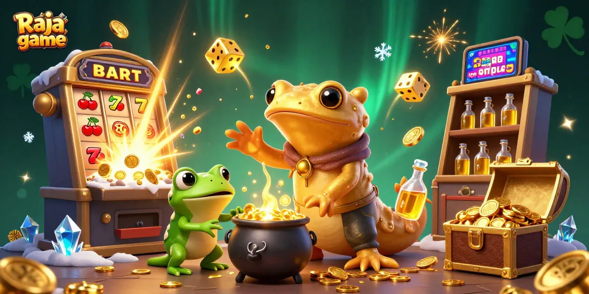 Experience the thrill of winning with Raja game, featuring a vibrant 3D casino scene bursting with excitement.