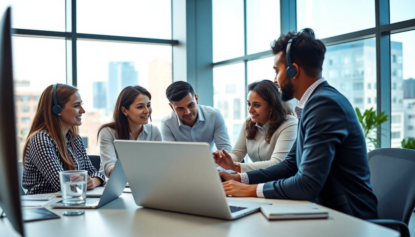 Enhance your London business IT support with a dedicated team discussing technology solutions.