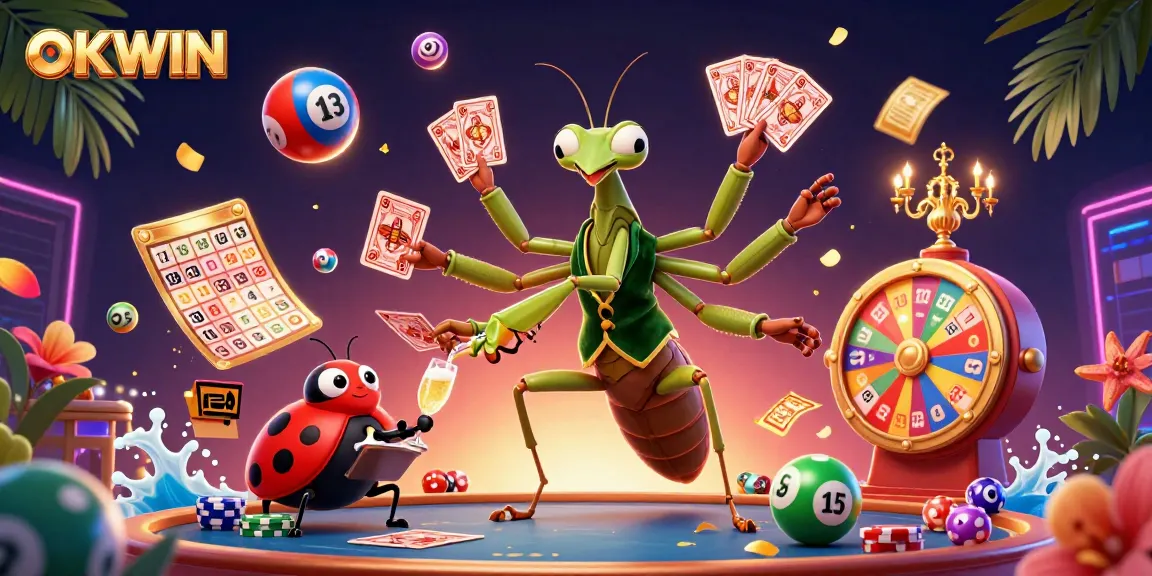 Experience thrilling games at OKWIN with dynamic casino elements, vibrant characters, and immersive visuals.