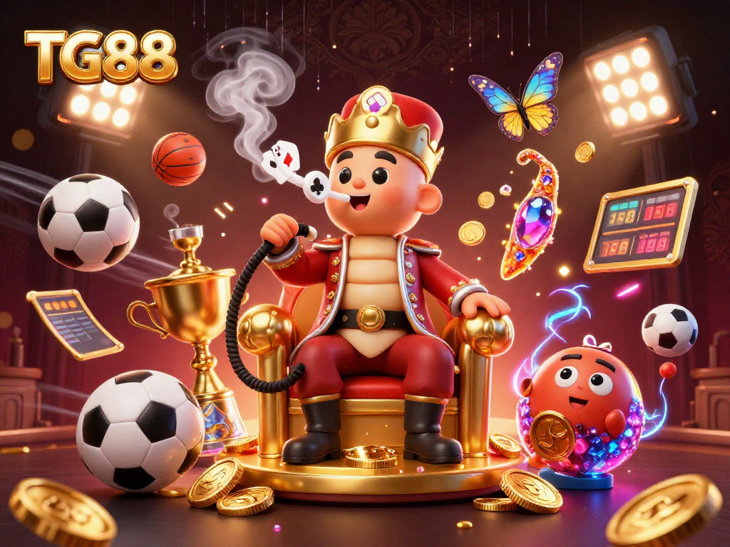 Bet on thrilling games with TG88 featuring a unique 3D caterpillar master and casino elements.