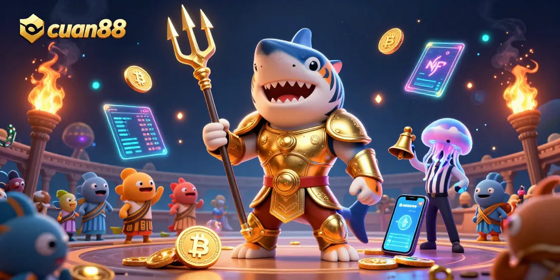Spin to win with cuan88 in a vibrant underwater casino filled with crypto action!