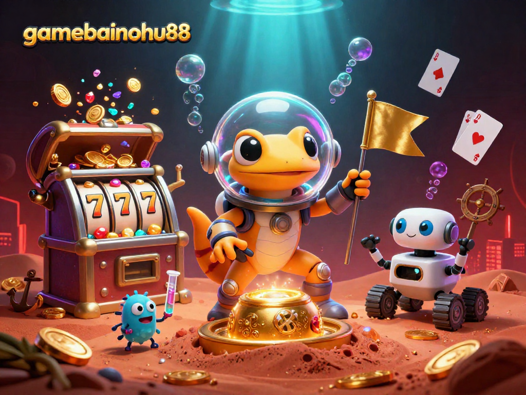 Engage with the thrilling gamebainohu88 casino experience, featuring vibrant space-themed imagery and dynamic gameplay.