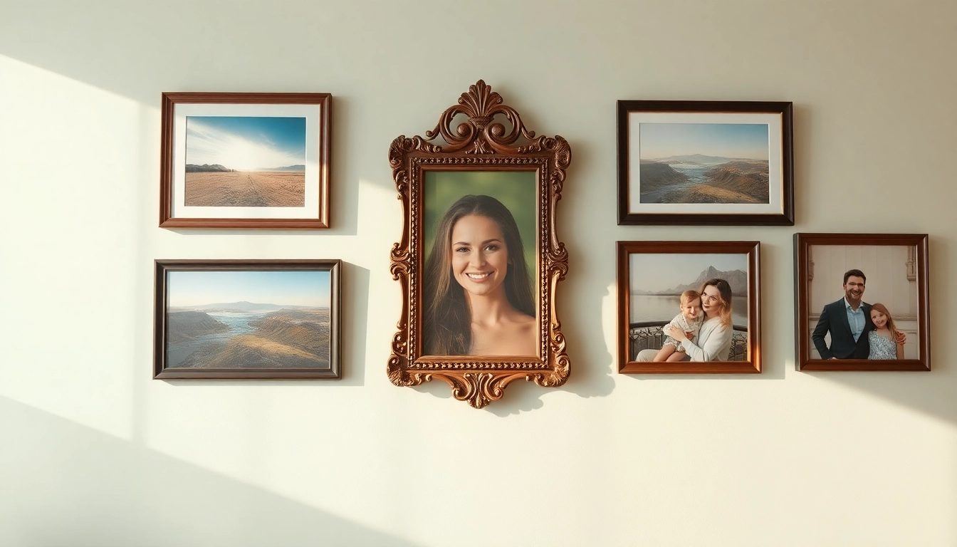 Curated photo wall displaying vibrant memories and moments. Perfect for a cozy home.