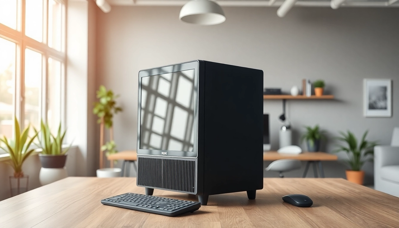 Εξερεύνηση refurbished pc σε επαγγελματικό περιβάλλον με μοντέρνα σχεδίαση.