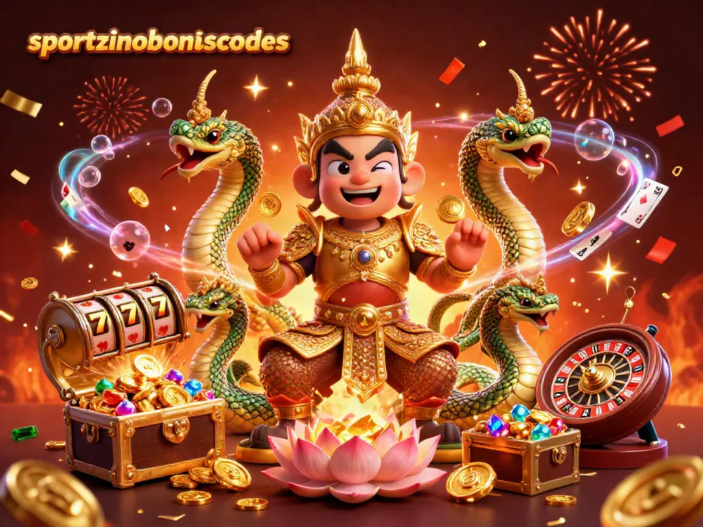 Play the exciting sportzinobonuscodes at dynamic online slots, featuring gold coins and festive elements.