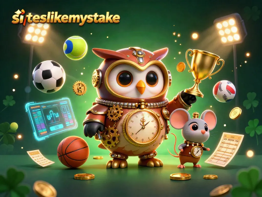 Engage with siteslikemystake through this vibrant 3D illustration of a steampunk owl exploring casino adventures.