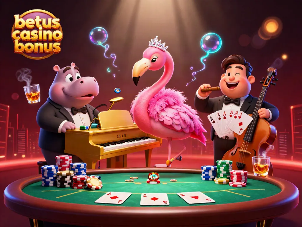 Experience the excitement of betus casino bonus offers with vibrant characters and dynamic poker elements.