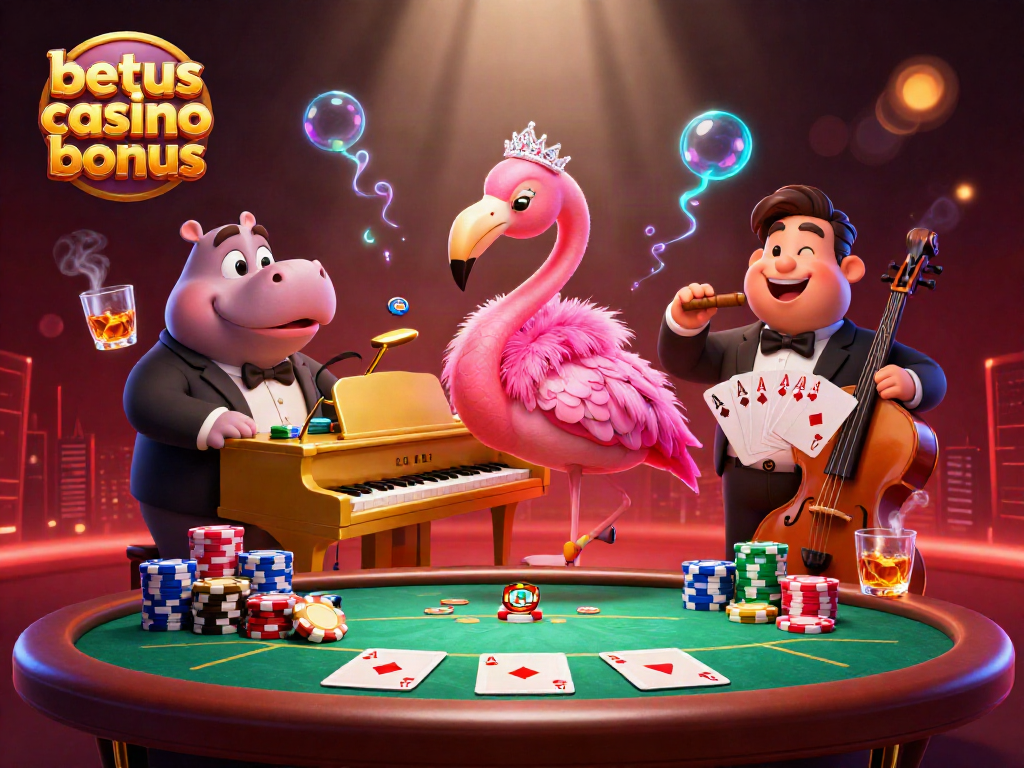 Experience the excitement of betus casino bonus offers with vibrant characters and dynamic poker elements.