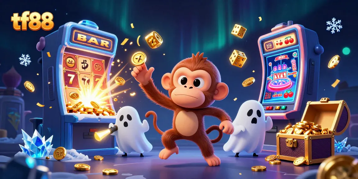 Spin to win at tf88 with thrilling casino games featuring a playful poltergeist monkey.