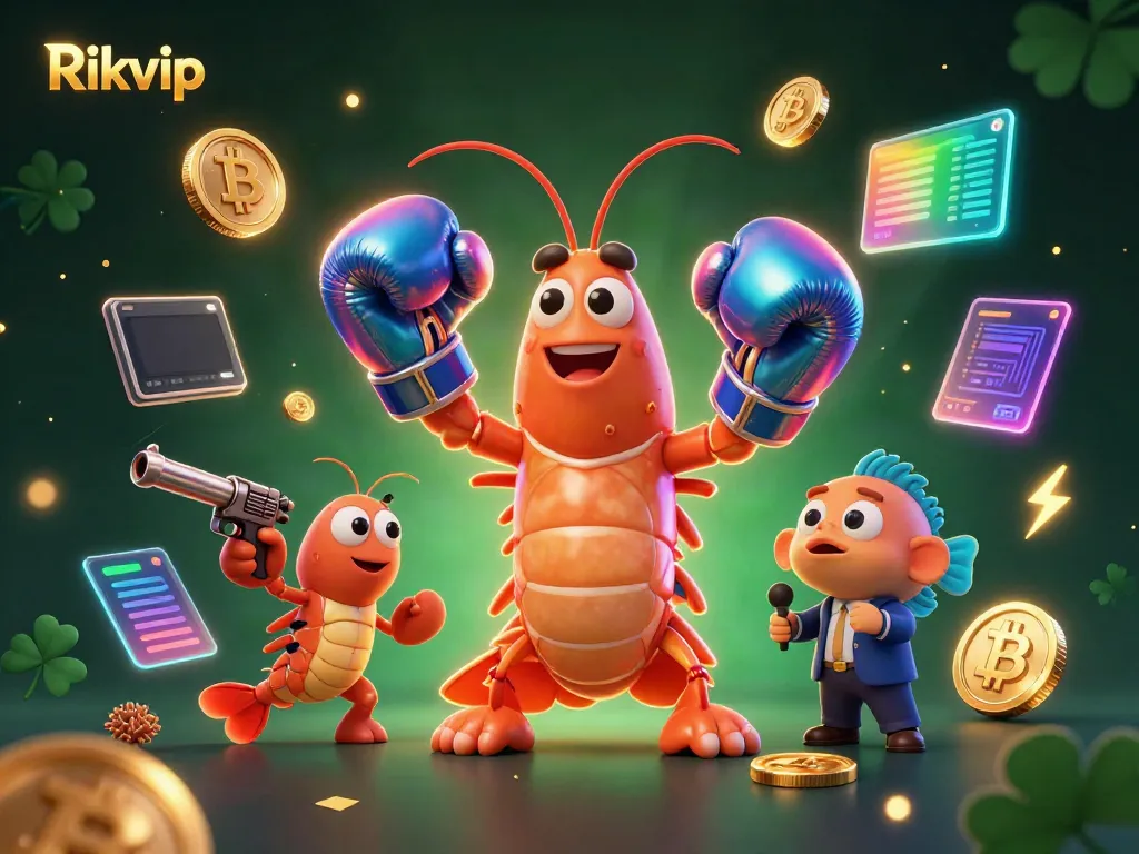 Experience thrilling gameplay with Rikvip's vibrant 3D illustration showcasing unique gaming elements.
