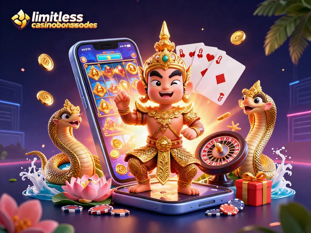 Win big with limitlesscasinobonuscodes while enjoying vibrant slot game symbols and dynamic casino elements.