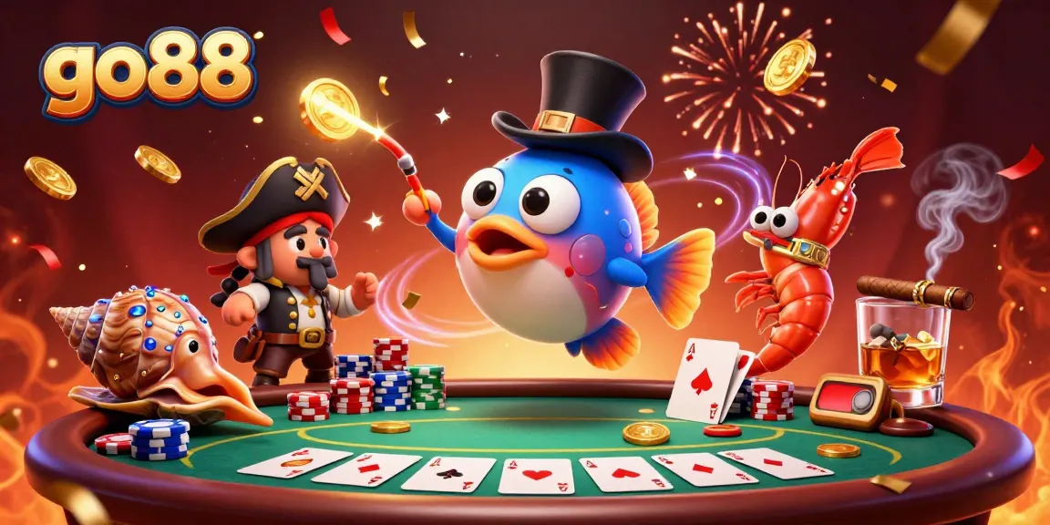 Engaging with go88 to win big while the anglerfish attracts treasures in an exciting casino scene.