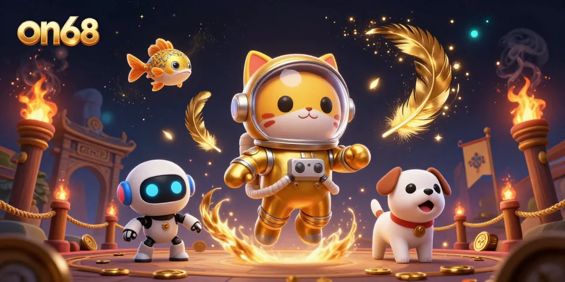 Experience the thrill of on68 with an epic 3D casino adventure featuring vibrant characters and dynamic elements.