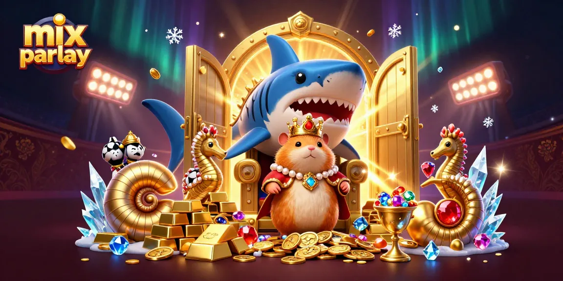 Engage in mix parlay betting with the fierce hamster king and royal guards among treasures.