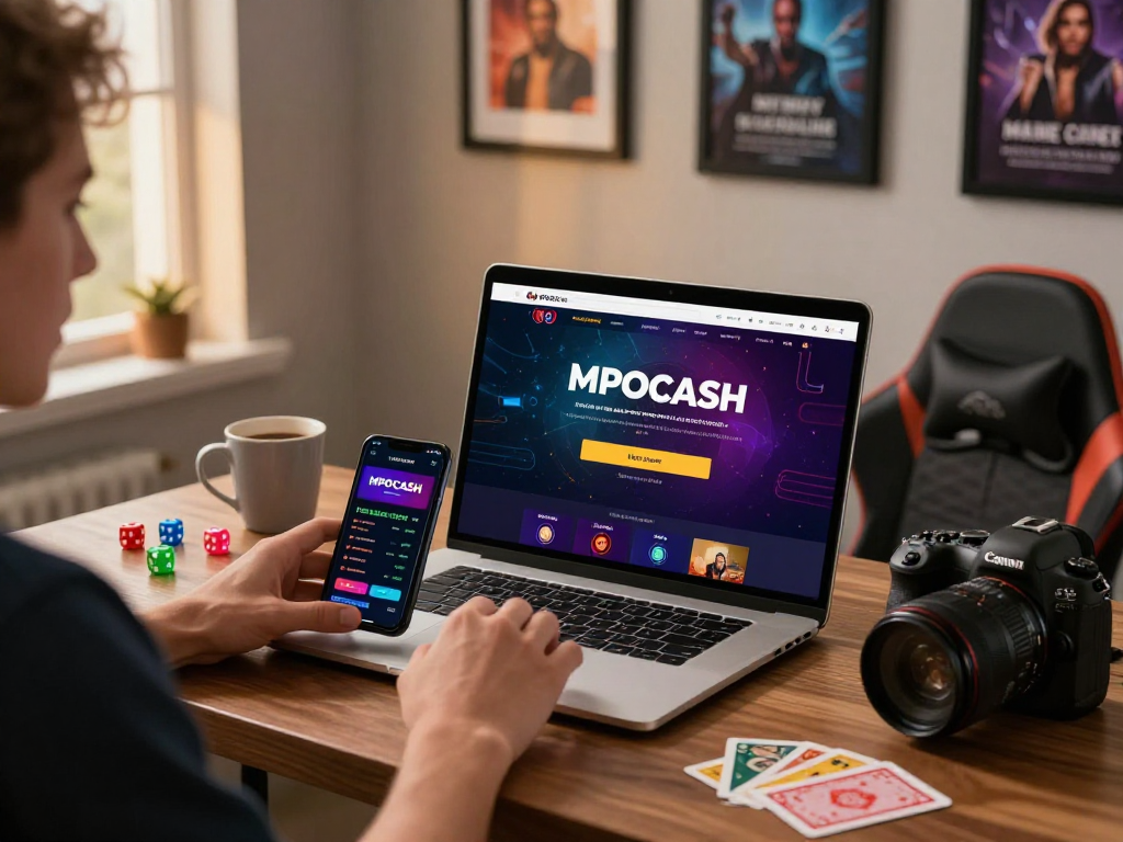 Engaging online gaming environment showcasing MPOCASH login experience with colorful gaming elements and warm ambiance.