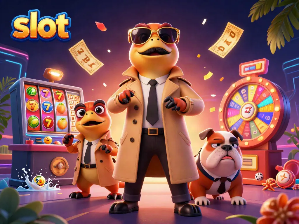 Experience thrilling slot action with vibrant casino elements and dynamic characters.
