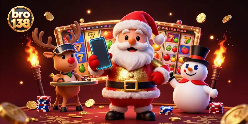 Engage with bro 138 for big wins featuring Santa and festive casino elements.