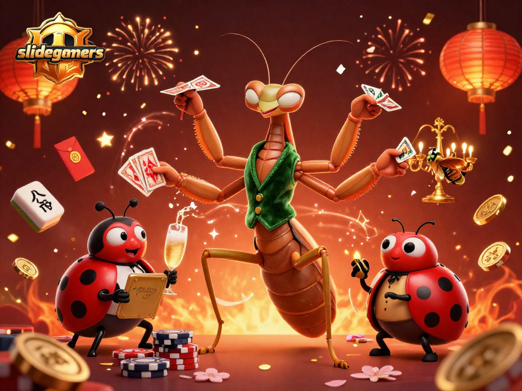 Experience thrilling gameplay with slidegamers featuring animated characters in a vibrant casino scene.