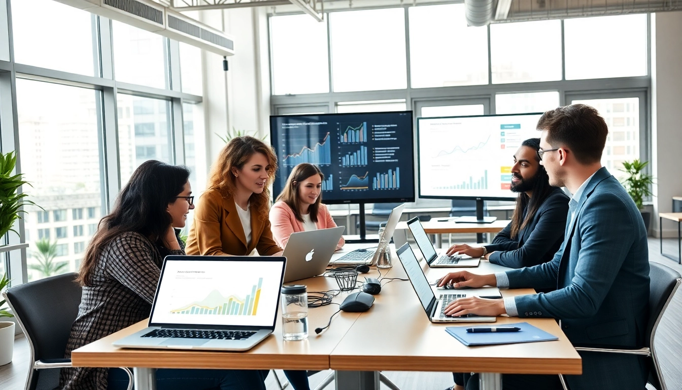 Boost your online marketing edmonton strategies with a collaborative business team in a modern office.